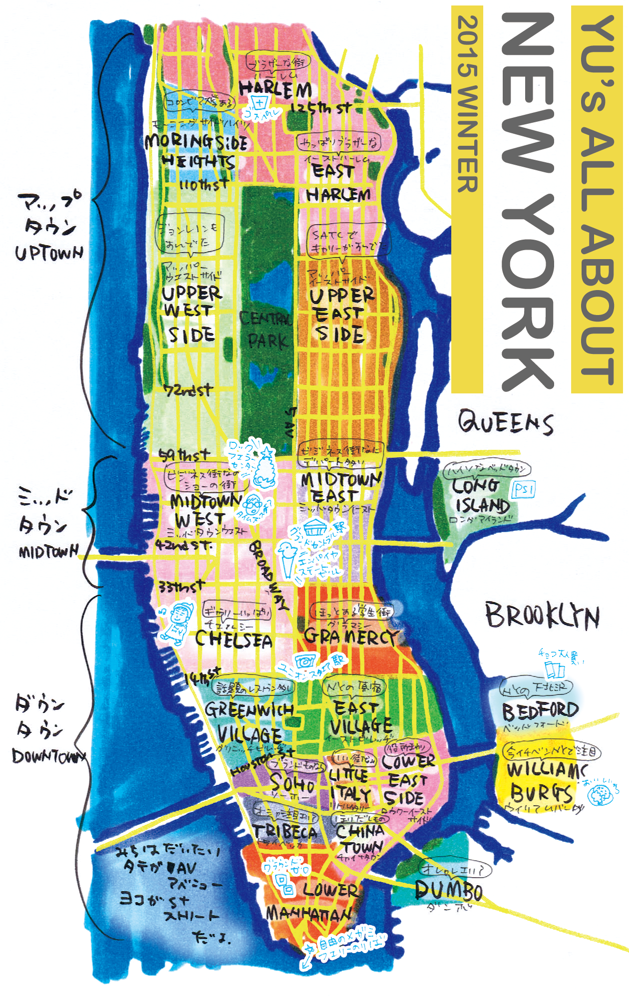 ニューヨーク 地図 マンハッタン ミッドタウン 1984年版 超細密 鳥瞰図-